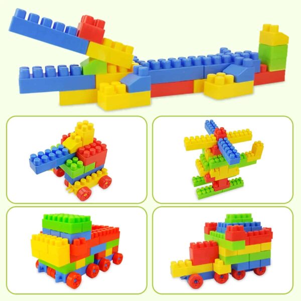 130 Pcs Building Toys for Toddlers, First Builders Building Blocks with Building Bag, Educational Assembly Toys Creative Kids Building Blocks for Children Boys and Girls Gift - Image 4