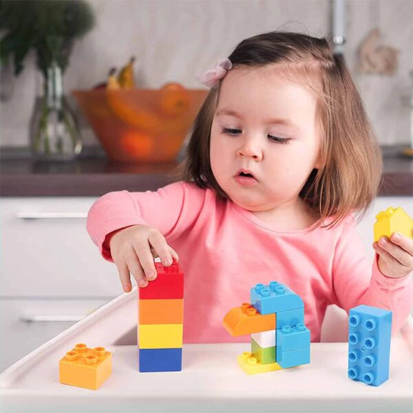 130 Pcs Building Toys for Toddlers, First Builders Building Blocks with Building Bag, Educational Assembly Toys Creative Kids Building Blocks for Children Boys and Girls Gift - Image 3