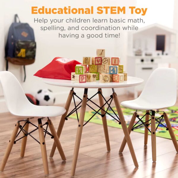 Best Choice Products 40-Piece Kids Wooden ABC Block Set, Building Education Alphabet Letters STEM Toy w_ Case - Image 3